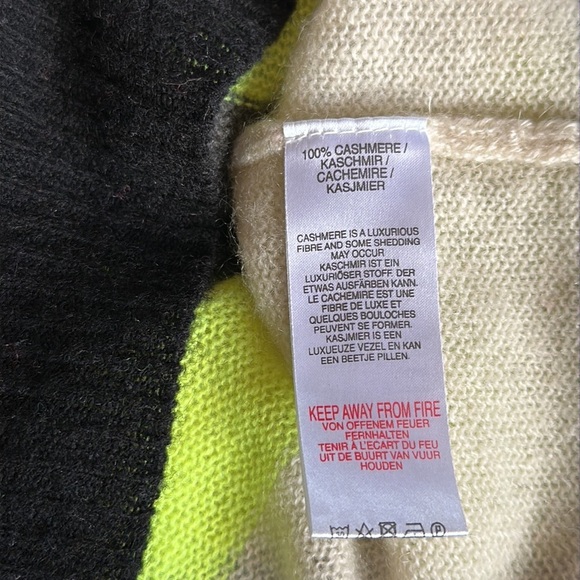 Scott & Scott London Pimicilo Neon Stripe Cashmere Sweater Small Black Gray Pink - Picture 13 of 14